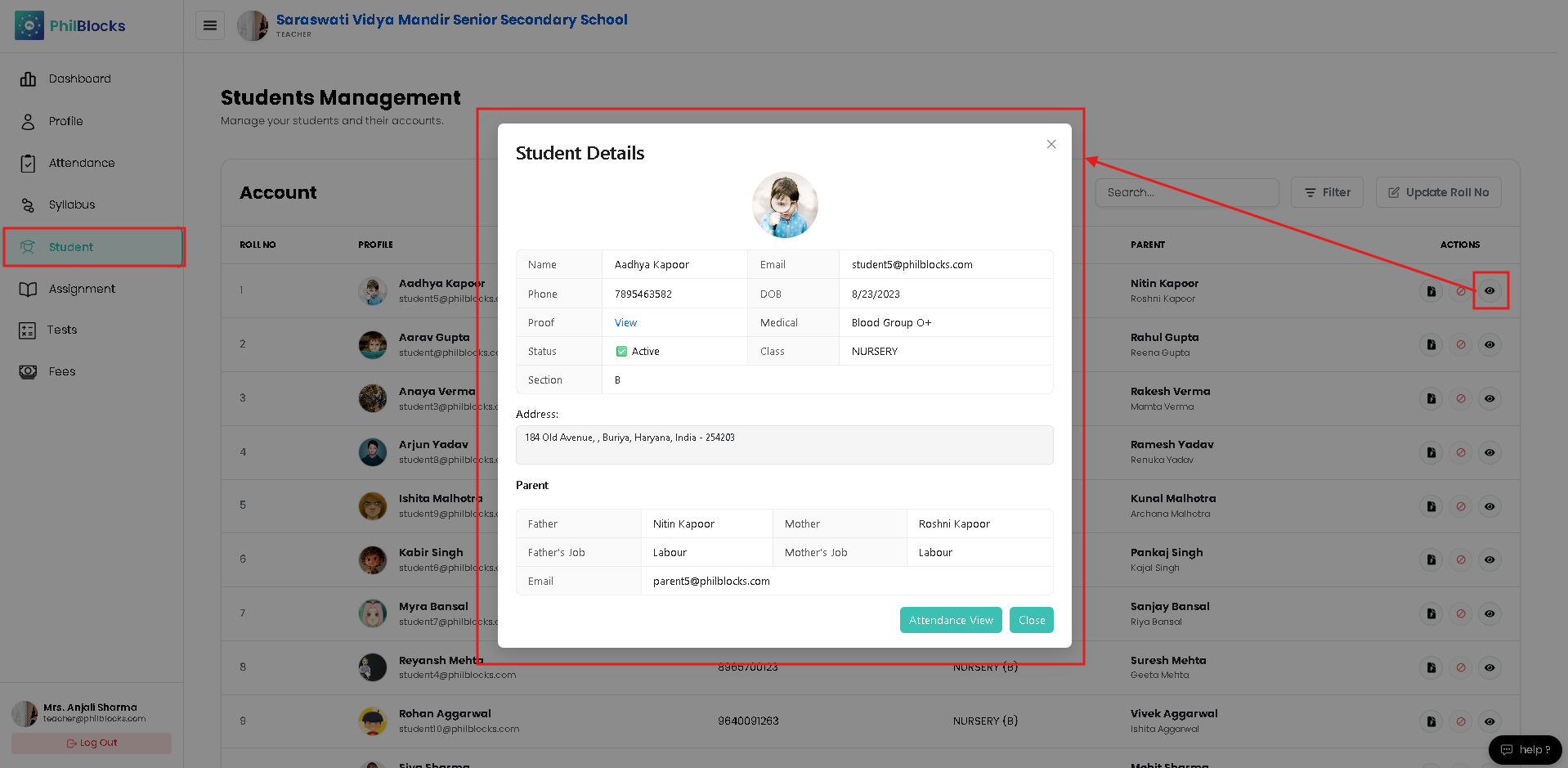 Students management