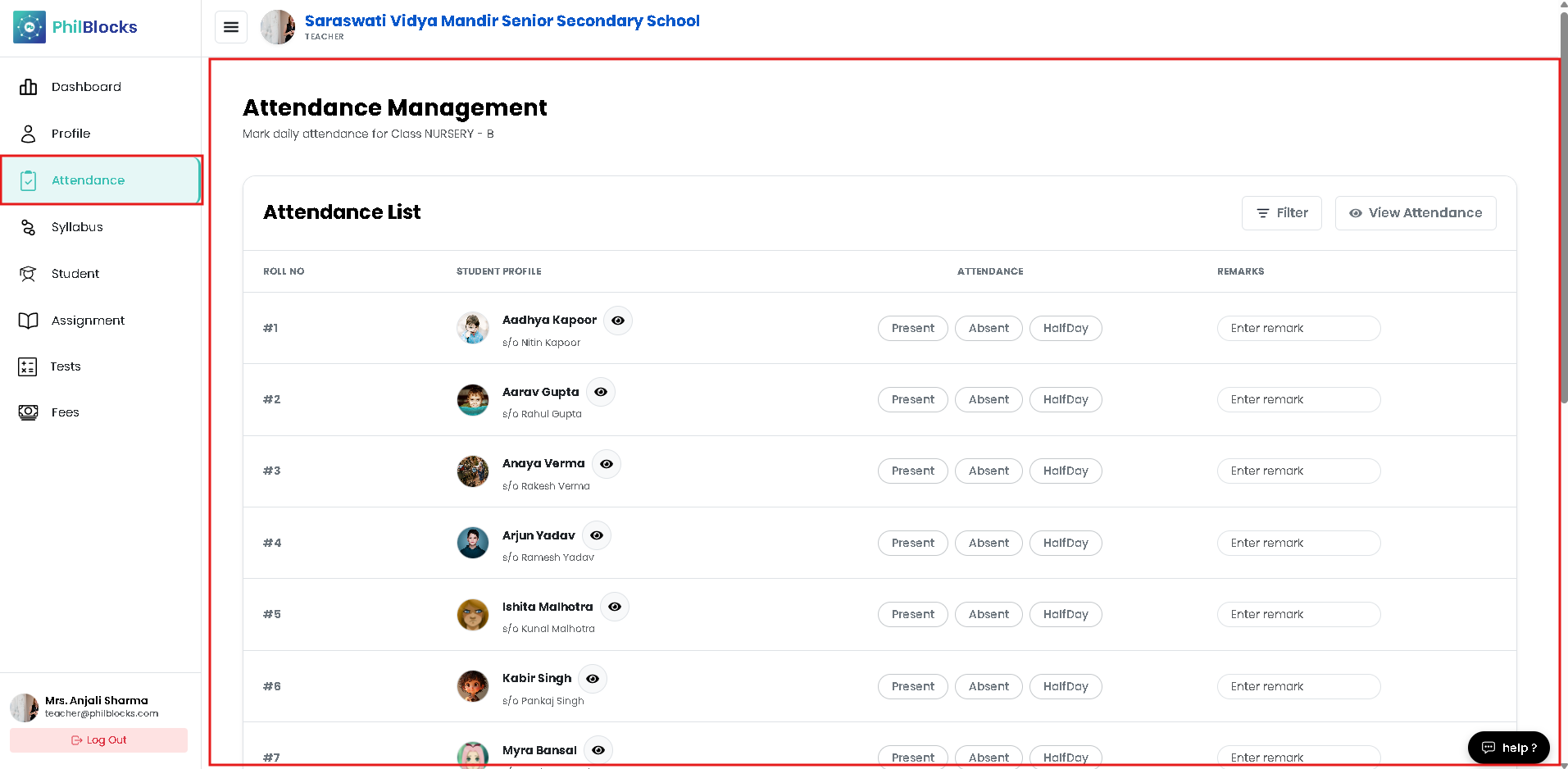 Attendance management
